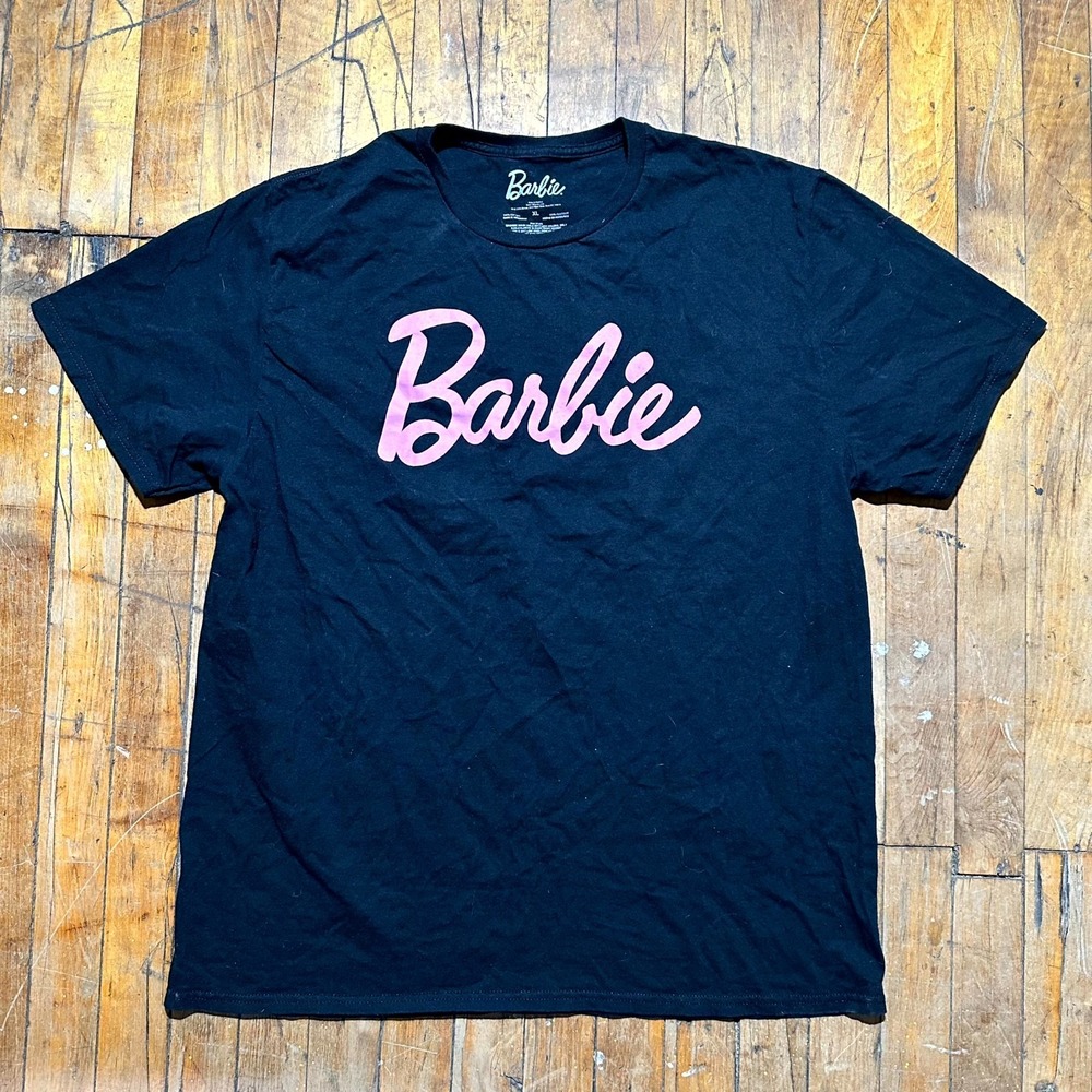 Barbie T-Shirt Women s XL Black Pink Barbie Graphic Print Crew Neck Pullover